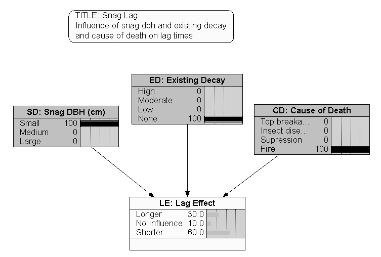 Coarse Wood Dynamics Model: Snag Decay Lag BN